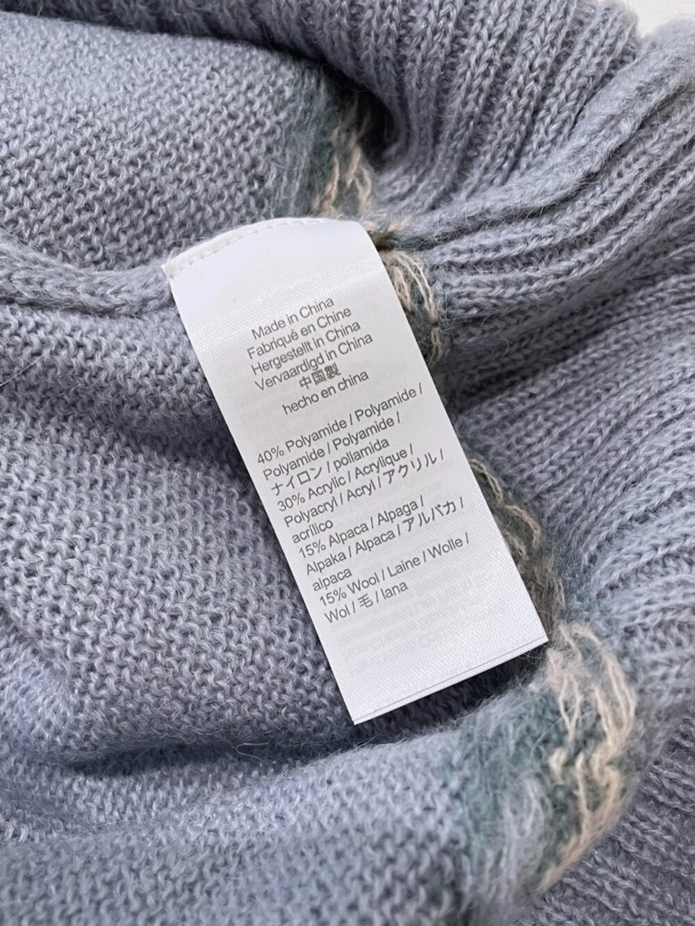 J.Crew Fair Isle Yoke Puff Sleeve Sweater - Dusky Sky Peach - Picture 5 of 6